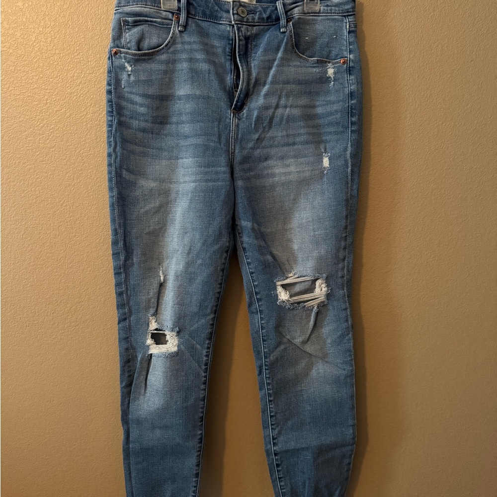 Abercrombie & Fitch Distressed Blue Skinny Jeans